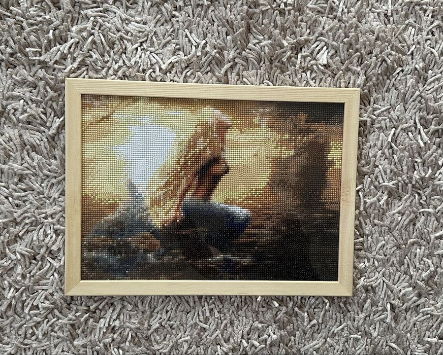 Obraz, obrazek, haft diamentowy, mozaika syrena, syrenka, statek