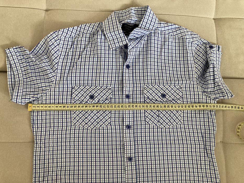 Koszula S, Reserved, krótki rękaw, krata