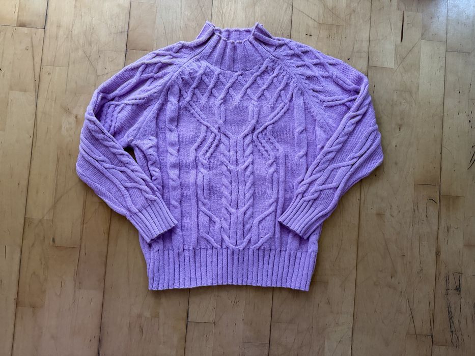 Fioletowy lilowy sweterek damski L/XL jesień zima