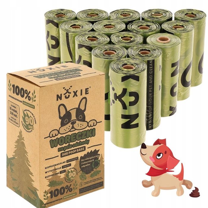 Bio Worki Woreczki Na Psie Odchody Kupy Psa 225szt Biodegradowalne Eco
