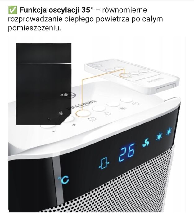 Grzejnik ceramiczny z pilotem
