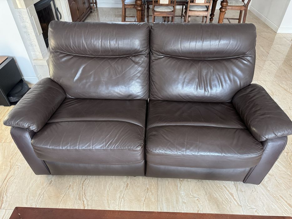 Komplet skórzany MARCO DOM | Funkcja Relaks | Boki po renowacji!