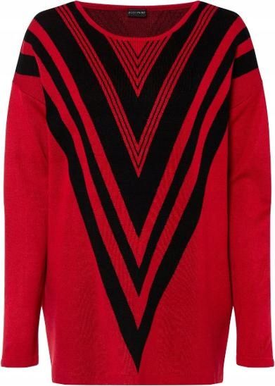 B.P.C bluzka dzianinowa czerwona we wzory 36/38.