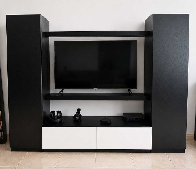 Conjunto de móveis de sala modernos – preto/branco