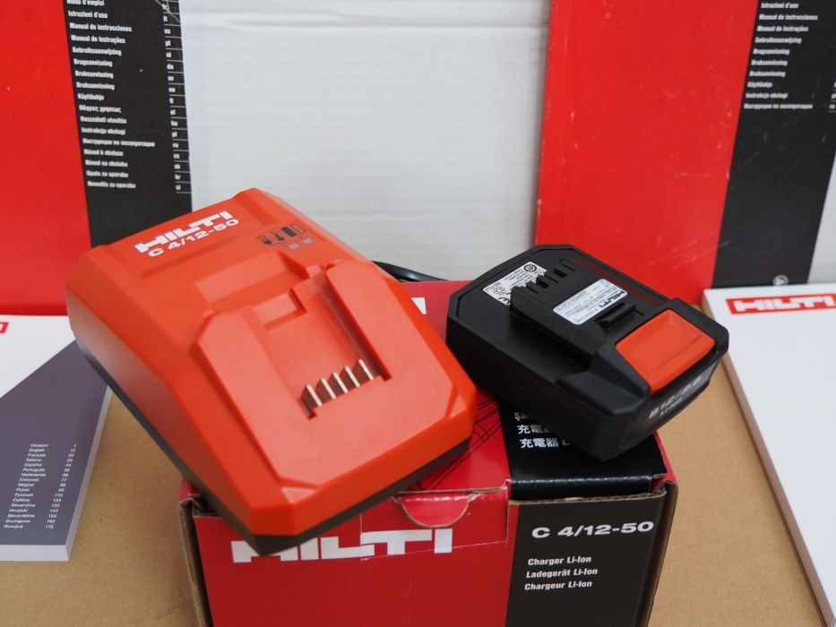 Komplet HILTI C 4/12-50 ladowarka 10,8v 12v bateria akumulator B12-2,6
