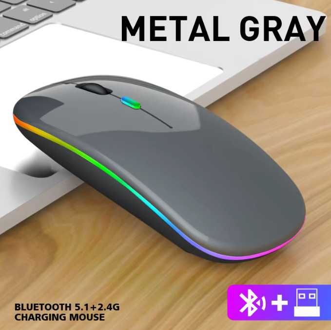 Бездротова мишка з вбудованим акумулятором, Bluetooth 5.2+USB адаптер