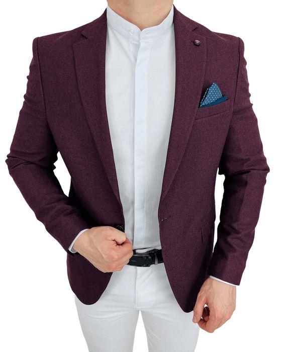 Marynarka meska elegancka bordowa 3439 - 50