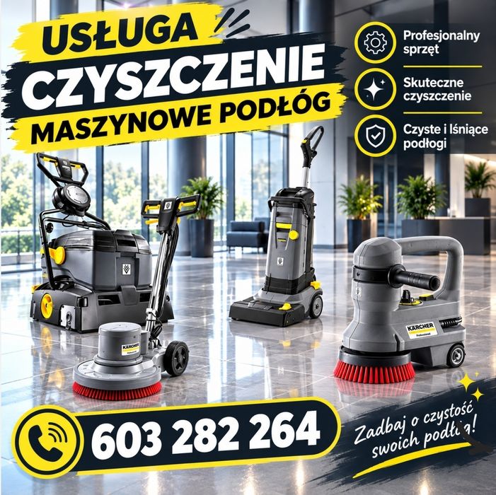 Czyszczenie maszynowe podłóg posadzek-Plytki-Pcv-lastryko- paneli -wykładziny itp
