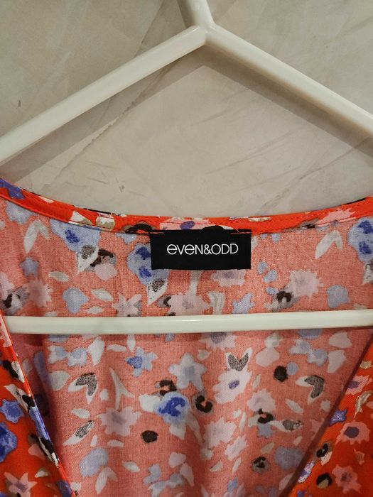Sukienka letnia czerwona w kwiaty Even&Odd Zalando 36/ 38