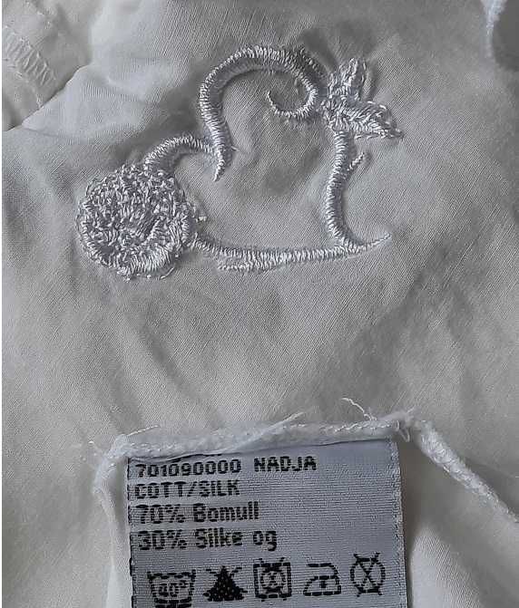 Image Jedwab Bawełna piękna boho koszula bluzka krem L