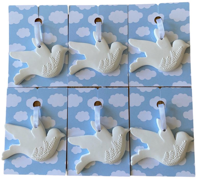 Andorinha/pomba em gesso perfumado lembranças batizados, casamentos