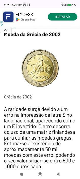 Moedas de 2€ e 1 cent raras e valiosas: franca / alemanha/ Grécia etc.