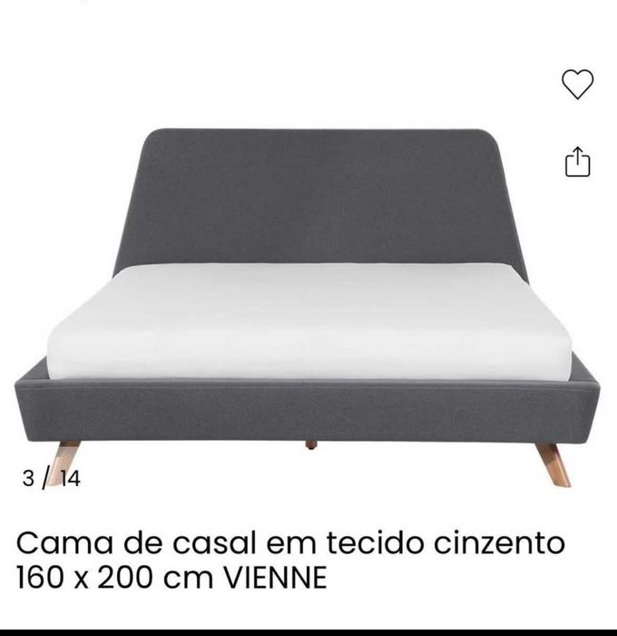 Linda Cama de Casal 160X200 Beliani estado de nova!