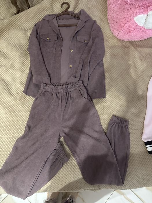 Вельветовий костюм Soft Mood у графітово-ліловому відтінку