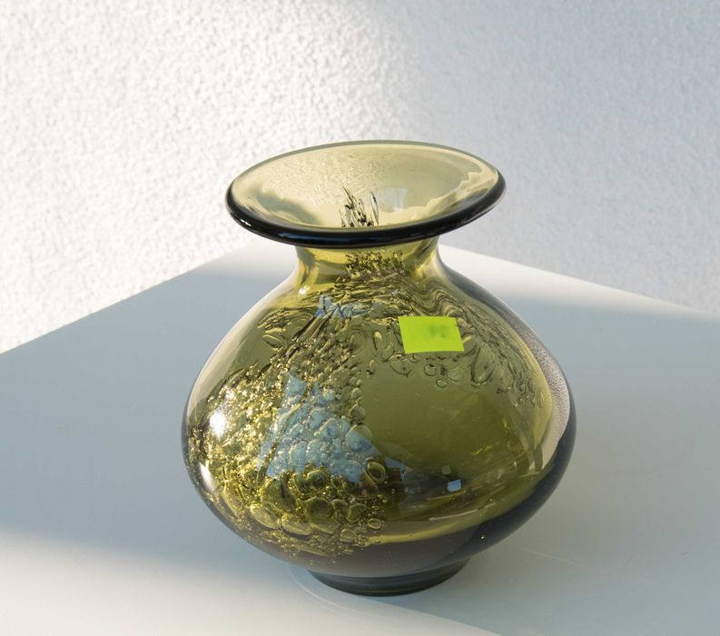 Stary artystyczny wazon design Schott Zwiesel dmuchane szkło lata 60