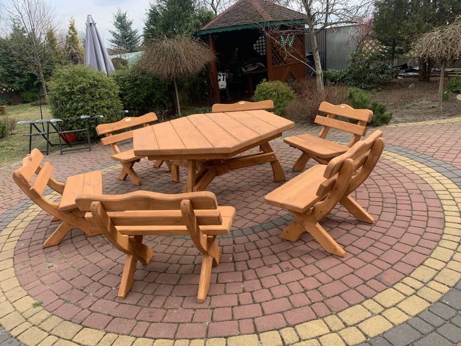 Hit sezonu 2026 !!! Zestaw mebli biesiadnych , komplet  sześciokątny .