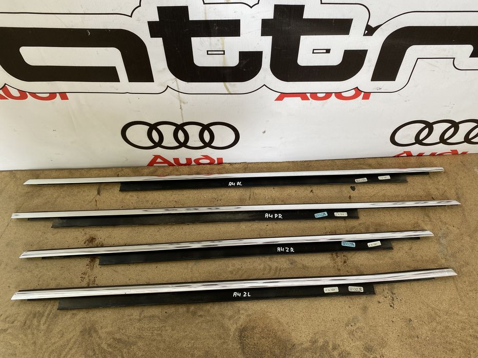 Молдінг дверей скла хром Audi A4 B8 2008-2016 рік уплотнитель молдинг