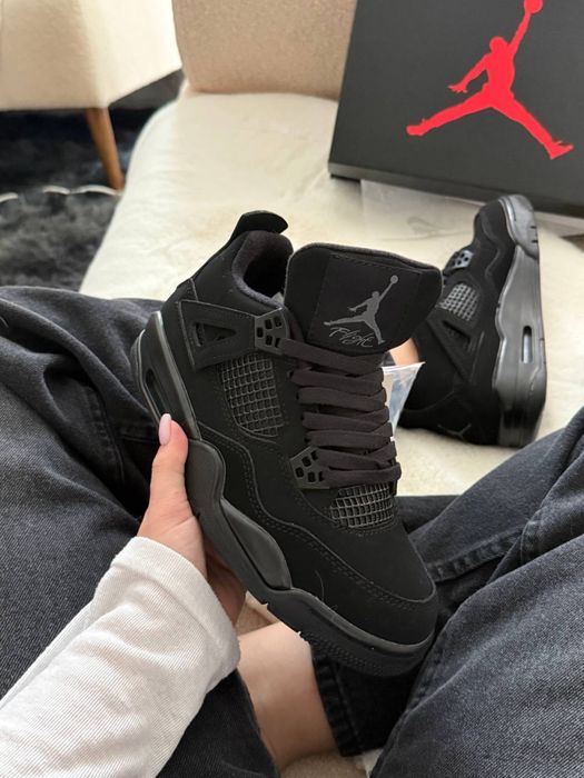 Кросівки Jordan 4 Black Cat | чорні джордан | нові