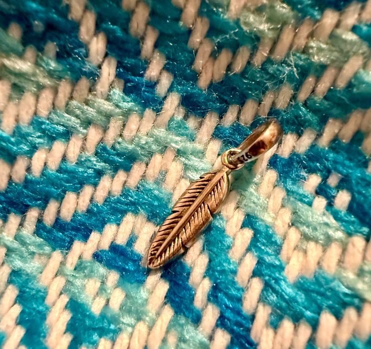 charms srebro 925 liść pióro anioł wisiorek indian łapacz snów love