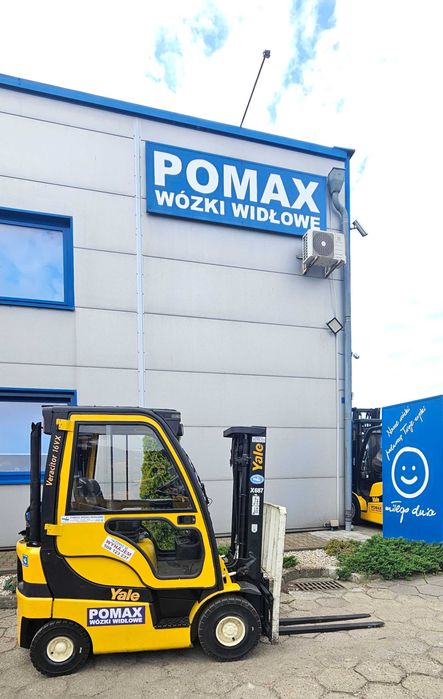 Yale GLP16VX wózek widłowy 2012r. 1.6T niski triplex kabina UDT POMAX