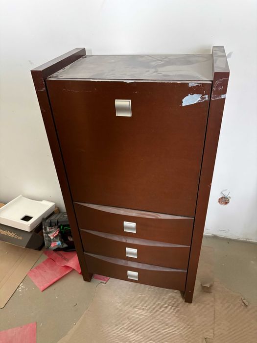 Meble Bellagio – komplet 3 szt. | witryna + 2 komody | ciemny brąz