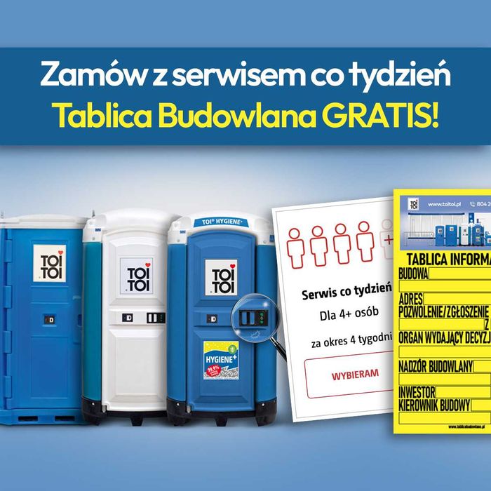 Toaleta przenośna TOI TOI wynajem toalety serwis toalet wc na budowę
