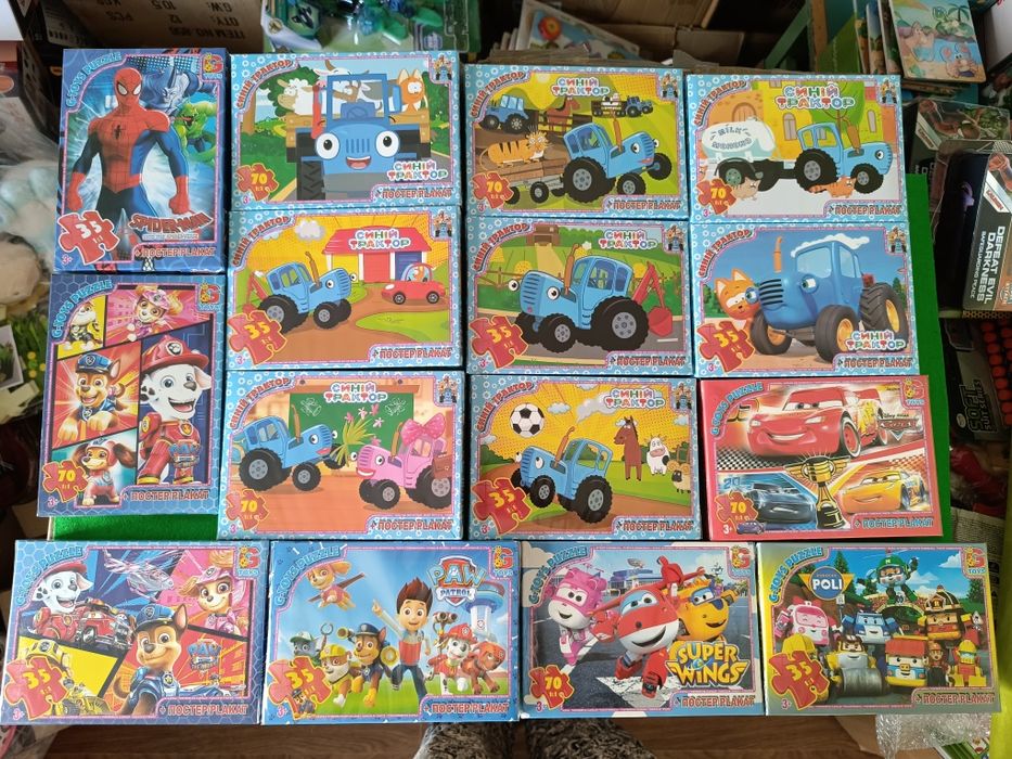 Синій трактор музичний українська мова каталка зі світлом машинка пазл