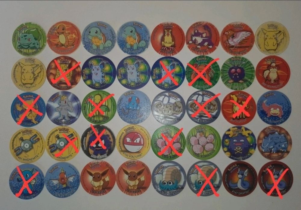 Tazos Pokemon coleção 1 - venda à unidade