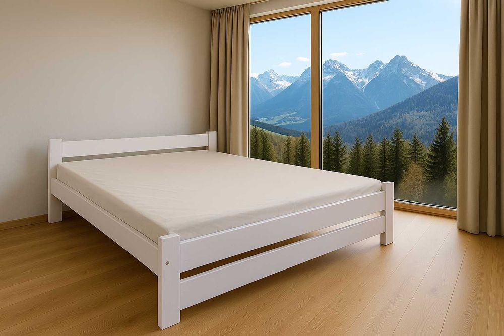 Solidne Łóżko + Materac Sprężynowy  160x200  Podwójne