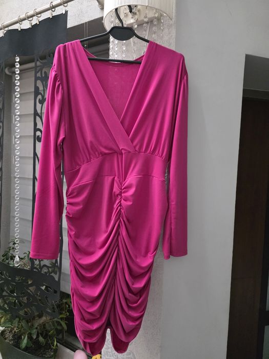 Elegancka sukienka Fuksja, Plus Size