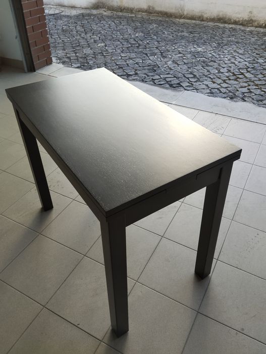Mesa de Jantar Extensível Pequena Madeira Castanho Escuro IKEA