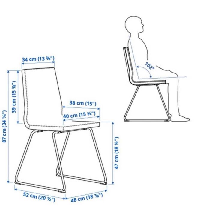 Cadeiras de refeição ergonómicas cinza