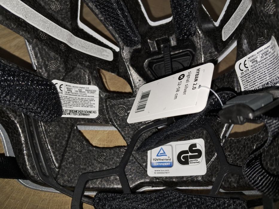 Велошолом Abus Hyban 2.0 Signal Silver Розмір М. Шолом Велосипедний