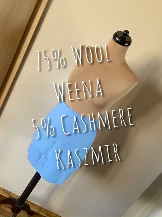 Solar welna kaszmir s m 38 36 spodnica i trapez zip zamek midi