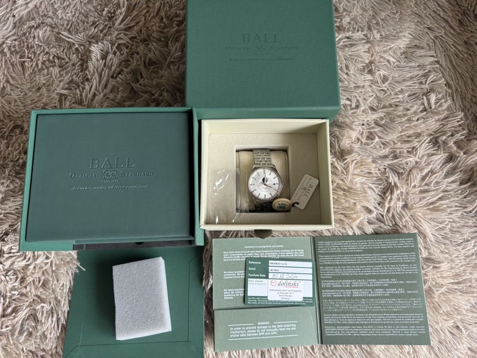 Zegarek męski Ball Trainmaster Moon Phase NM3082D-SJ-SL Na prezent