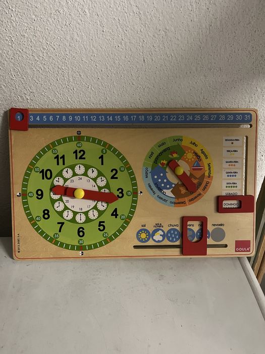 Quadro relógio/calendário interativo criança