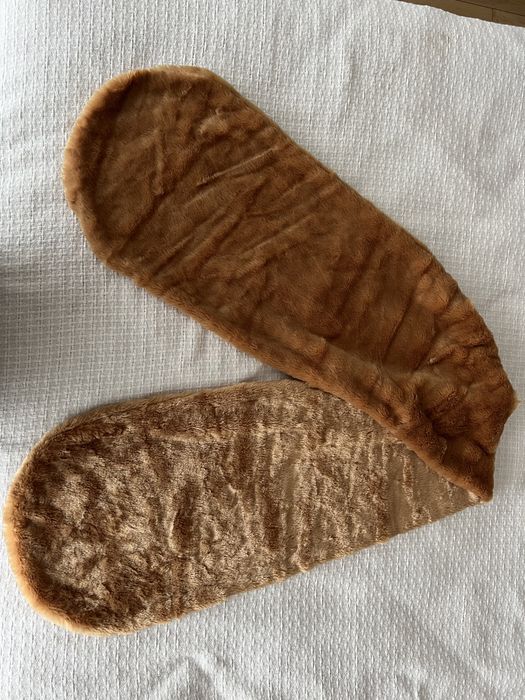 Cachecol / Estola castanha de pelo artificial nova