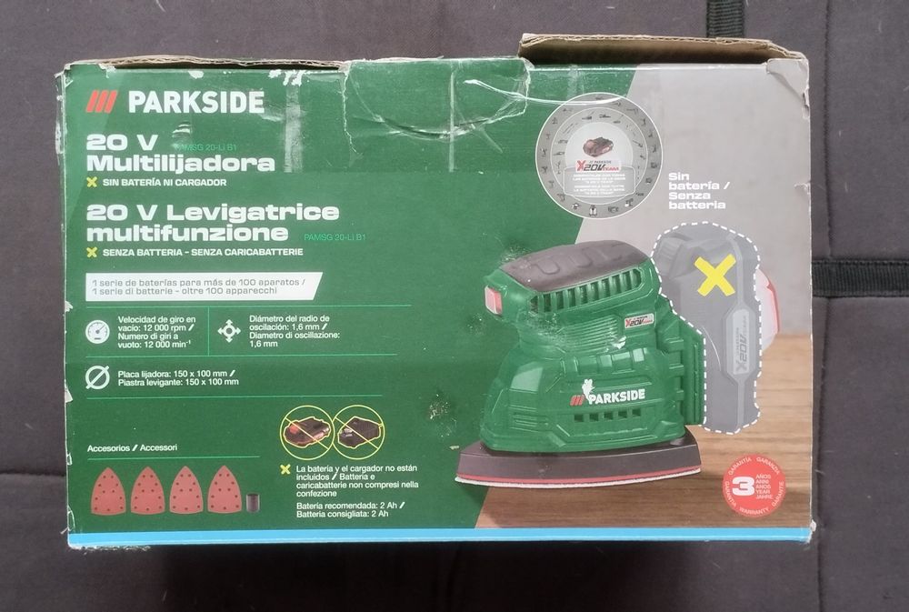 Multilixadora Parkside a bateria 20V nova