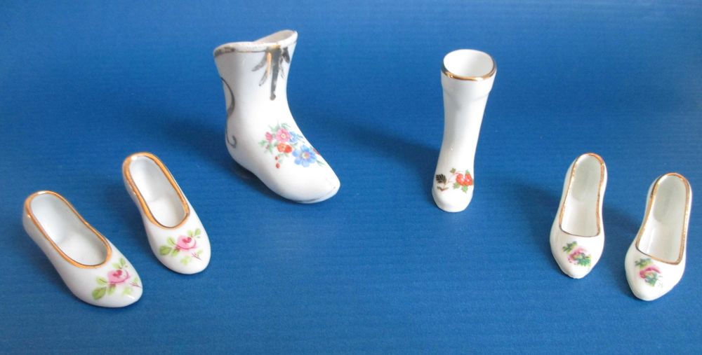 Porcelain Miniature Boots and Shoes