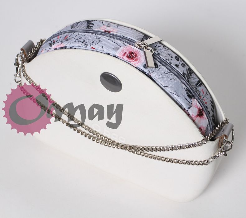Szary organizer do OBAG MOON LIGHT róże pudrowe 2 kieszenie wkład OMAY