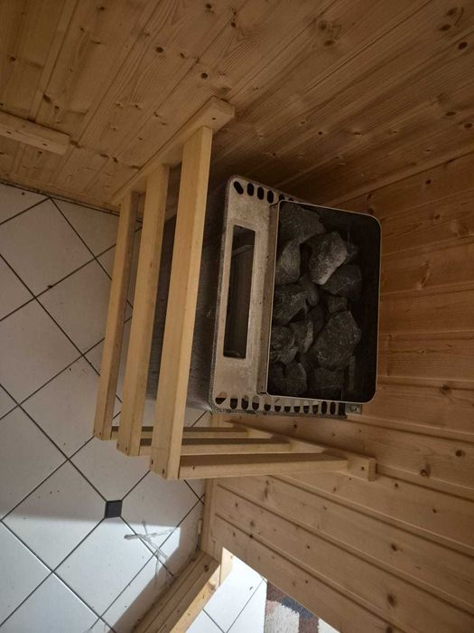 Sauna narożna Finnleo fińska sucha drewniana GRUBE ŚCIANY + piec 6kW
