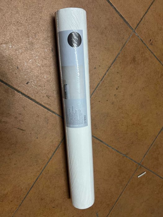 Rolo de papel de parede branco – novo, lacrado – Faro
