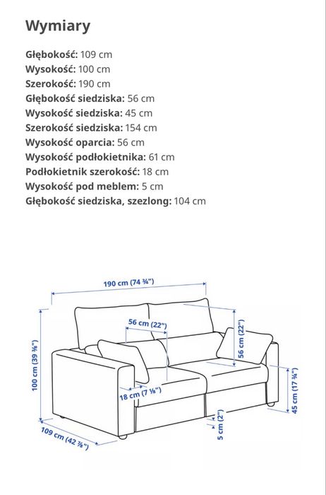Sofa, kanapa 2 osobowa ESKILSTUNA