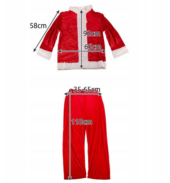 STRÓJ ŚWIĘTEGO MIKOŁAJA kostium welurowy zestaw premium 13 elementów