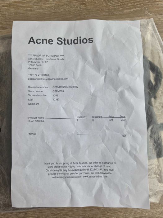 Szal wełniany/moherowy Acne Studios