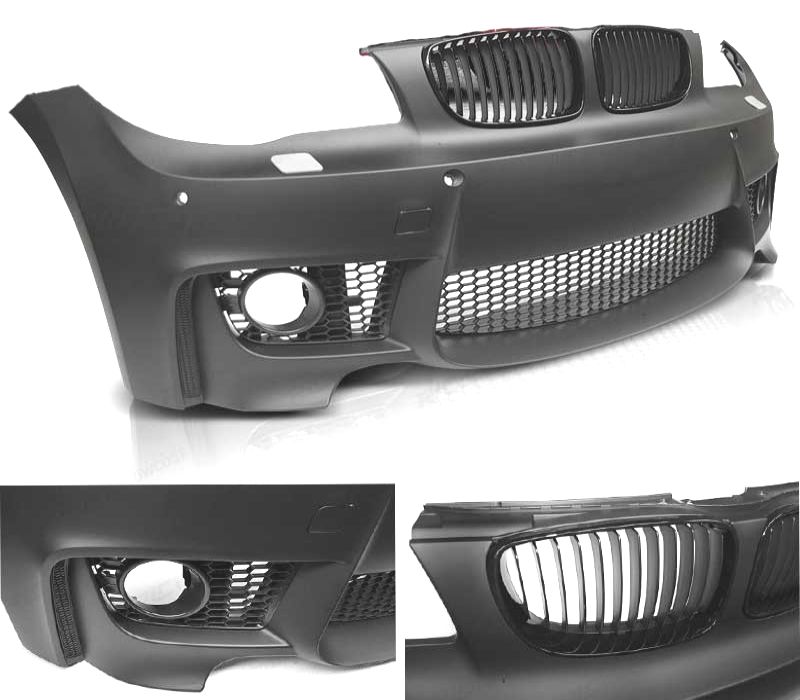 PARA-CHOQUES FRONTAL BMW E81 E82 E87 E88 04-13 LOOK 1M PDC + GRELHAS