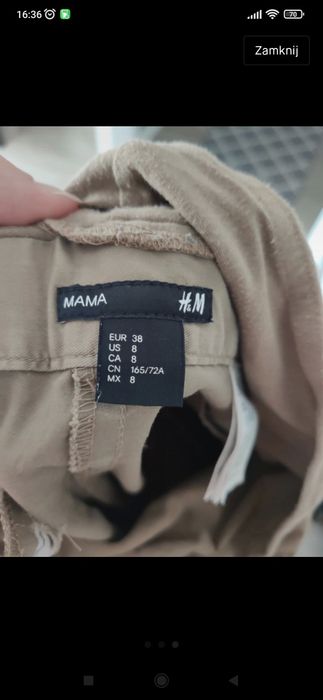 Spodnie ciążowe HM Mama r. 38