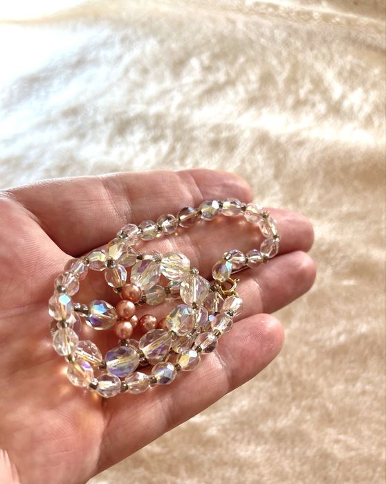 Хрустальные бусы Чехословакия, винтажное украшение