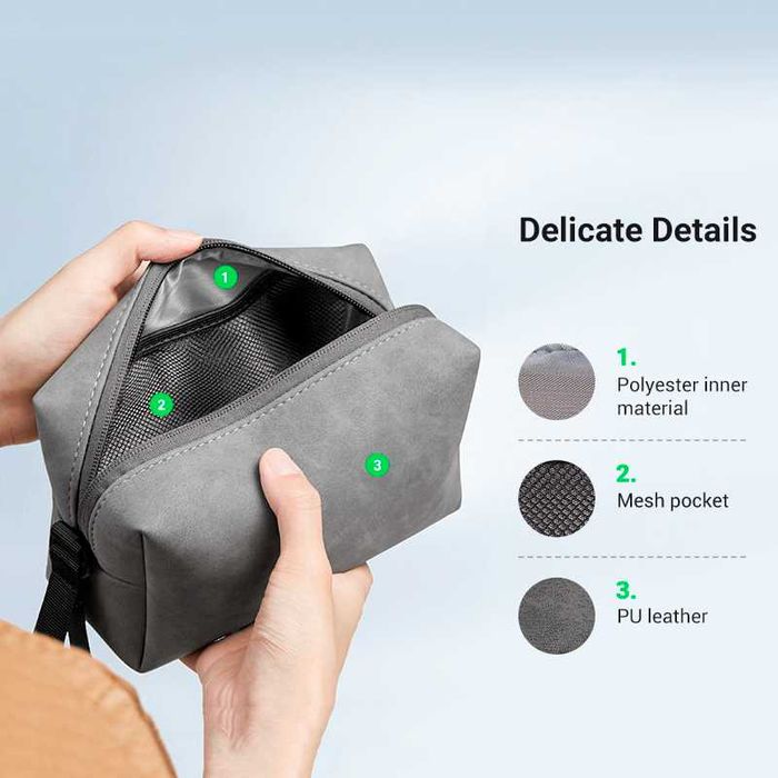 Сумка органайзер для проводов кабелей зарядок несессер для электроники