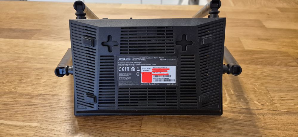 Router Asus RT-AX53U 802.11ax 2.4/5GHz Gb Ethernet WiFi 6